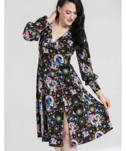 Hell Bunny Moondance 70's Dress Black