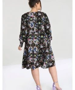 Hell Bunny Moondance 70's Dress Black