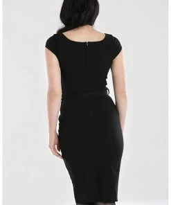 New In Hell Bunny Miss Muffet Spider 50's Pencil Dress Black