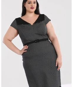 Hell Bunny Jack Bat 50's Pencil Dress Black