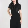 Hell Bunny Claire Pinafore 60's Swing Dress Black New In