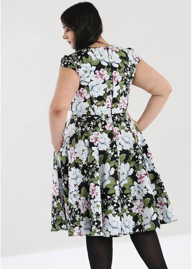 New In Hell Bunny Alba 50's Swing Dress Black