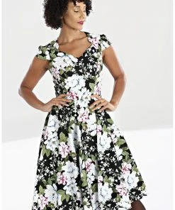 New In Hell Bunny Alba 50's Swing Dress Black