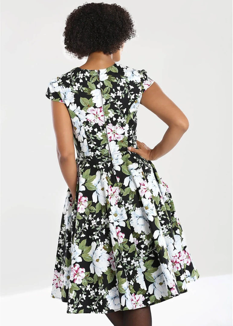 New In Hell Bunny Alba 50's Swing Dress Black