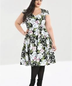 New In Hell Bunny Alba 50's Swing Dress Black