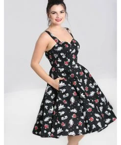 New In Hell Bunny Star Catcher Unicorn 50's Swing Dress Black