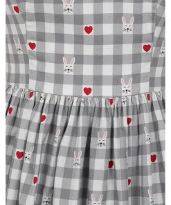Hell Bunny Hopper Gingham 50's Swing Dress Grey