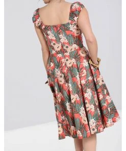 Hell Bunny Ukulele 50's Swing Dress Orange New In
