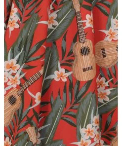 Hell Bunny Ukulele 50's Swing Dress Orange New In