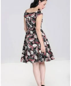 Hell Bunny Lanah Fan 50's Swing Dress Black