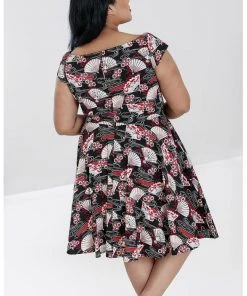 Hell Bunny Lanah Fan 50's Swing Dress Black