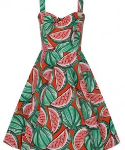 New In Hell Bunny Melonie 50's Swing Dress Orange