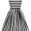 Hell Bunny Juno 50's Swing Dress Black White New In
