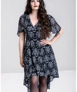Hell Bunny Lost Whispers 70's Dress Black