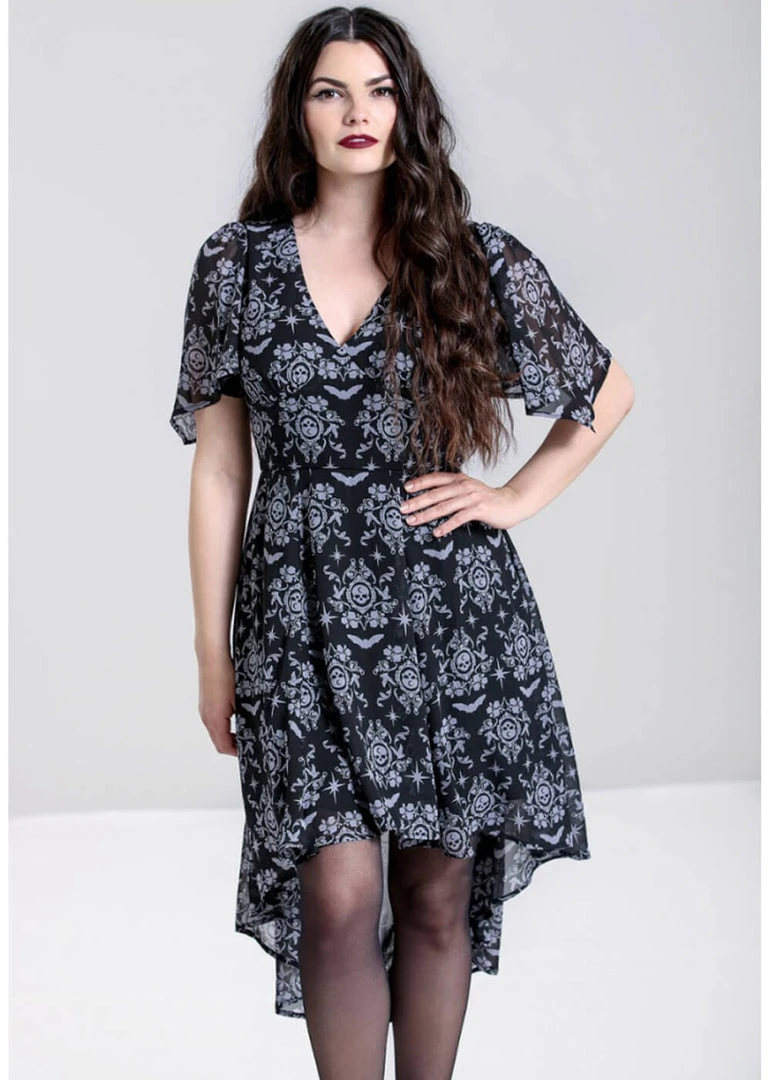 Hell Bunny Lost Whispers 70's Dress Black