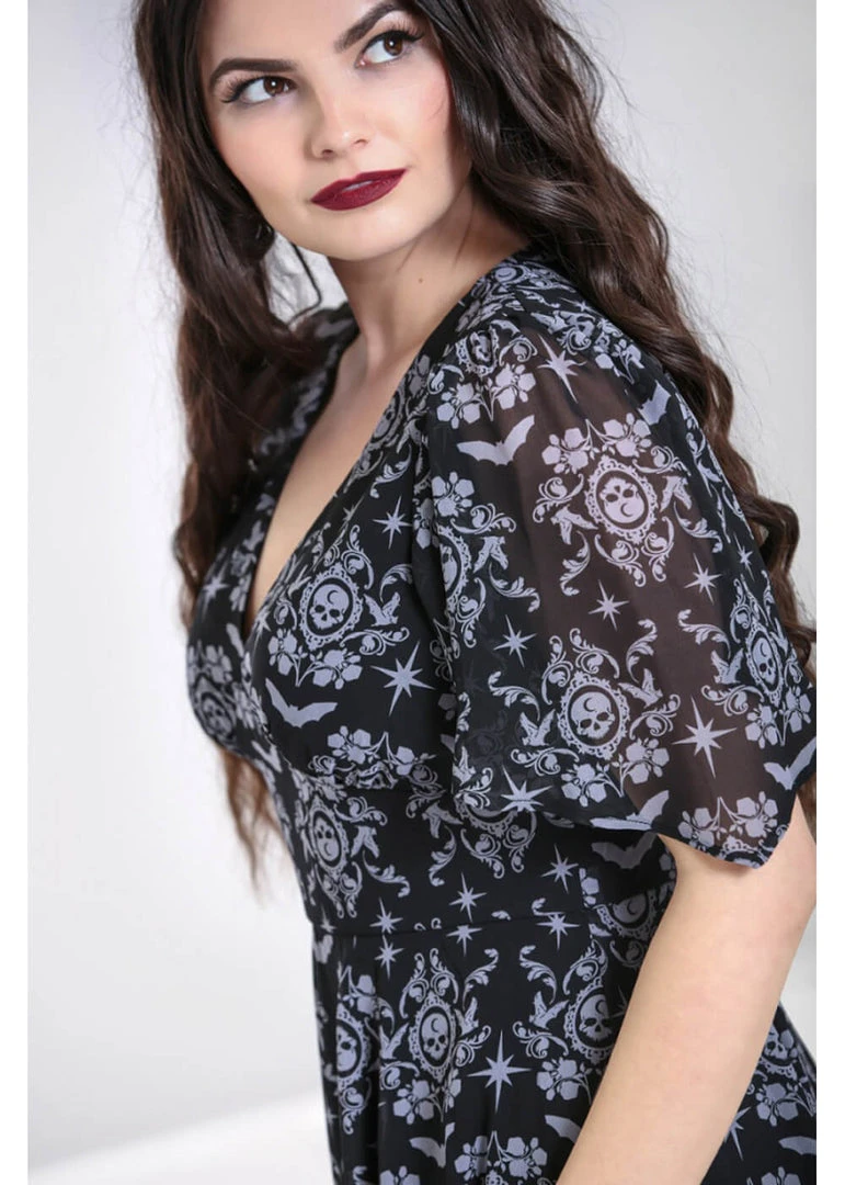 Hell Bunny Lost Whispers 70's Dress Black