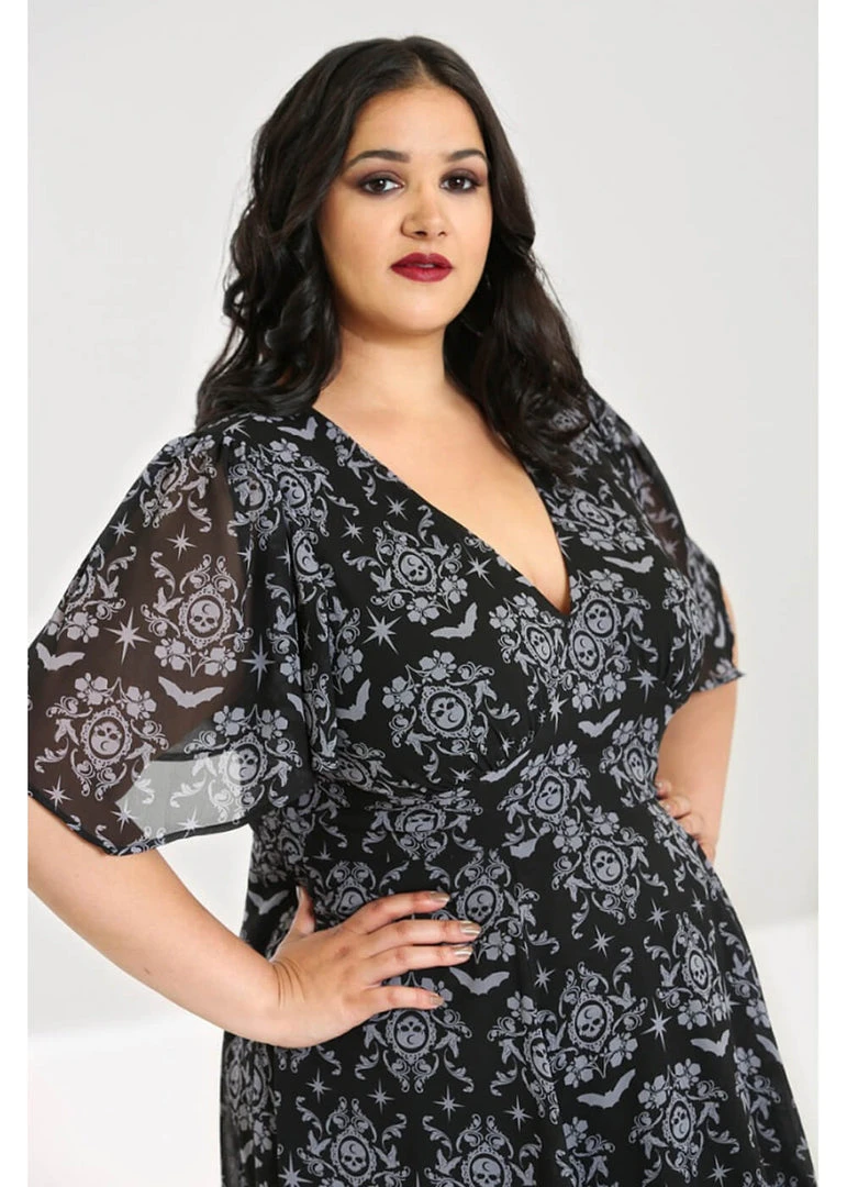 Hell Bunny Lost Whispers 70's Dress Black