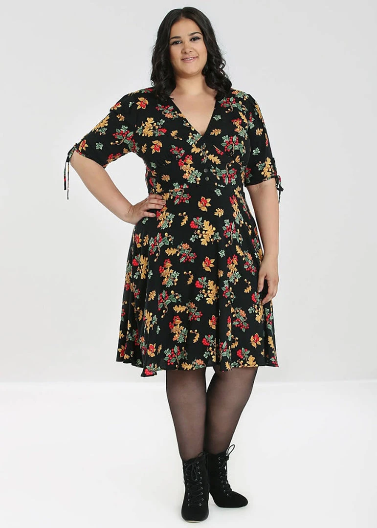 Hell Bunny Aurelia Mid 40's A-Line Dress Black