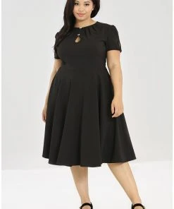 Hell Bunny Riley 40's Swing Dress Black New In