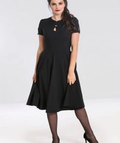Hell Bunny Riley 40's Swing Dress Black New In