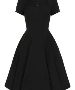 Hell Bunny Riley 40's Swing Dress Black New In