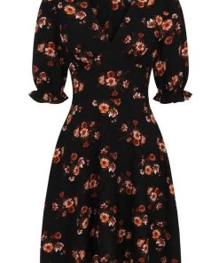 Hell Bunny Orla 40's Dress Black New In