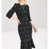 Hell Bunny Zodiac 70's Maxi Dress Black New In