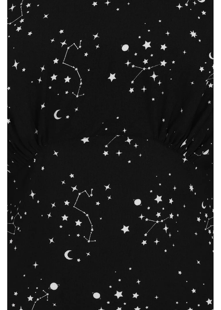 Hell Bunny Zodiac 70's Maxi Dress Black New In