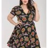 Hell Bunny Amias Sacred Heart 60's Dress Black New In