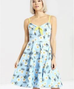 New In Hell Bunny Daisy 50's Swing Dress Blue