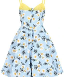 New In Hell Bunny Daisy 50's Swing Dress Blue