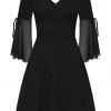 New In Hell Bunny Zelena 70's Dress Black