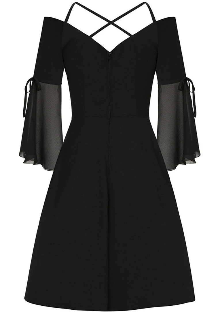 New In Hell Bunny Zelena 70's Dress Black