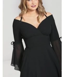 New In Hell Bunny Zelena 70's Dress Black