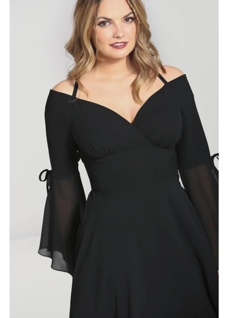 New In Hell Bunny Zelena 70's Dress Black