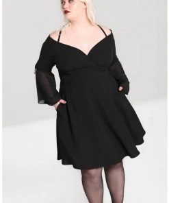New In Hell Bunny Zelena 70's Dress Black