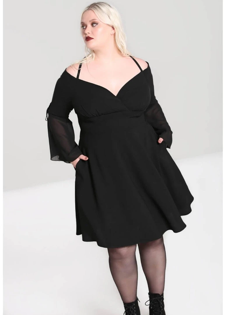 New In Hell Bunny Zelena 70's Dress Black
