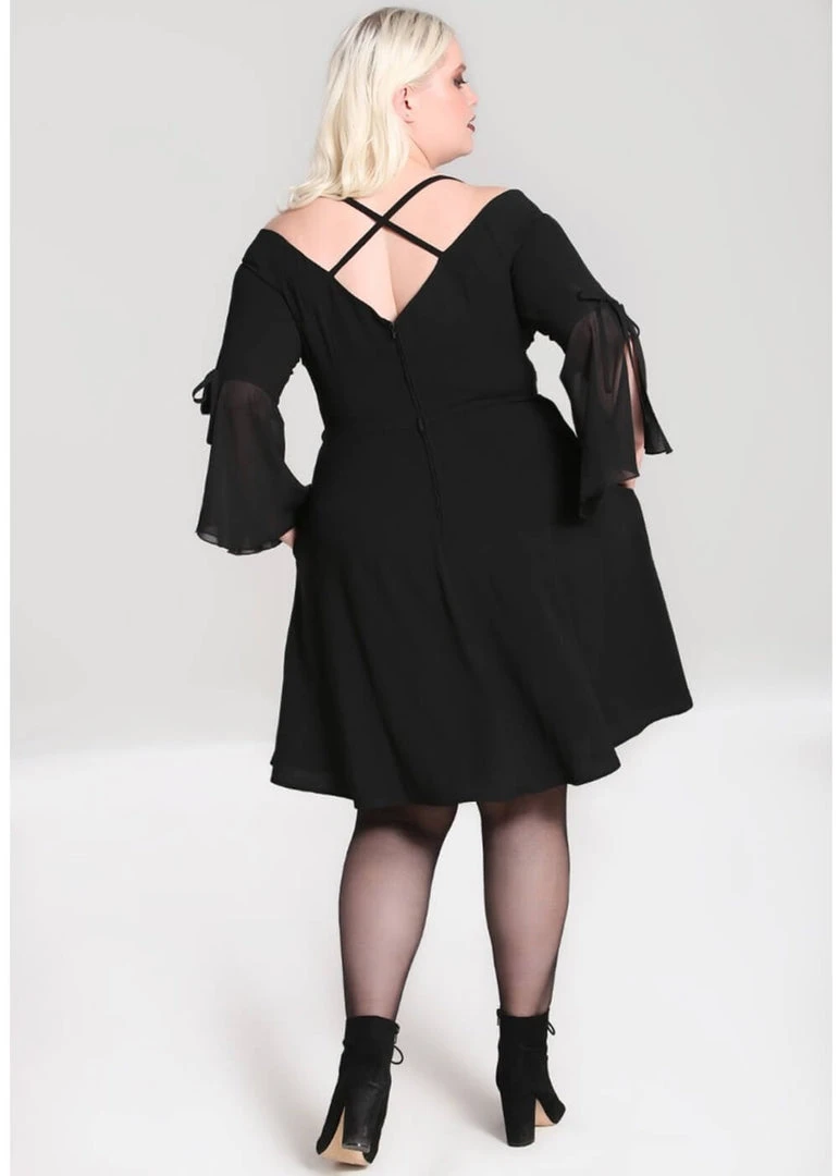 New In Hell Bunny Zelena 70's Dress Black
