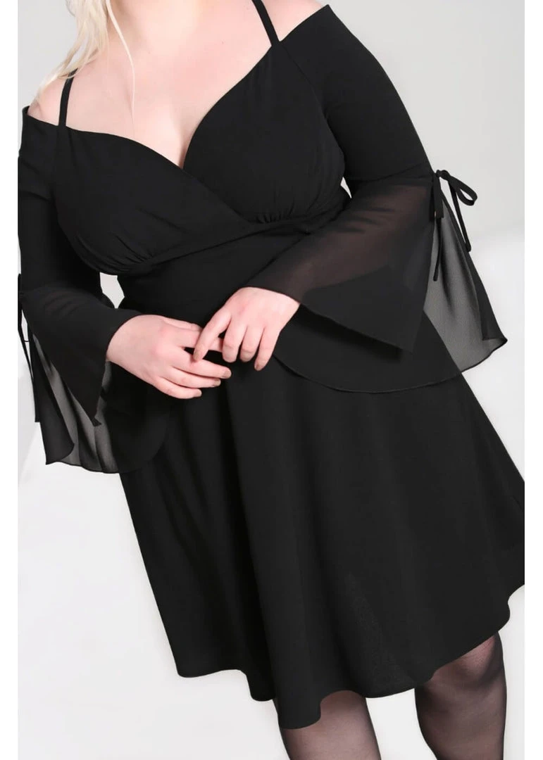 New In Hell Bunny Zelena 70's Dress Black