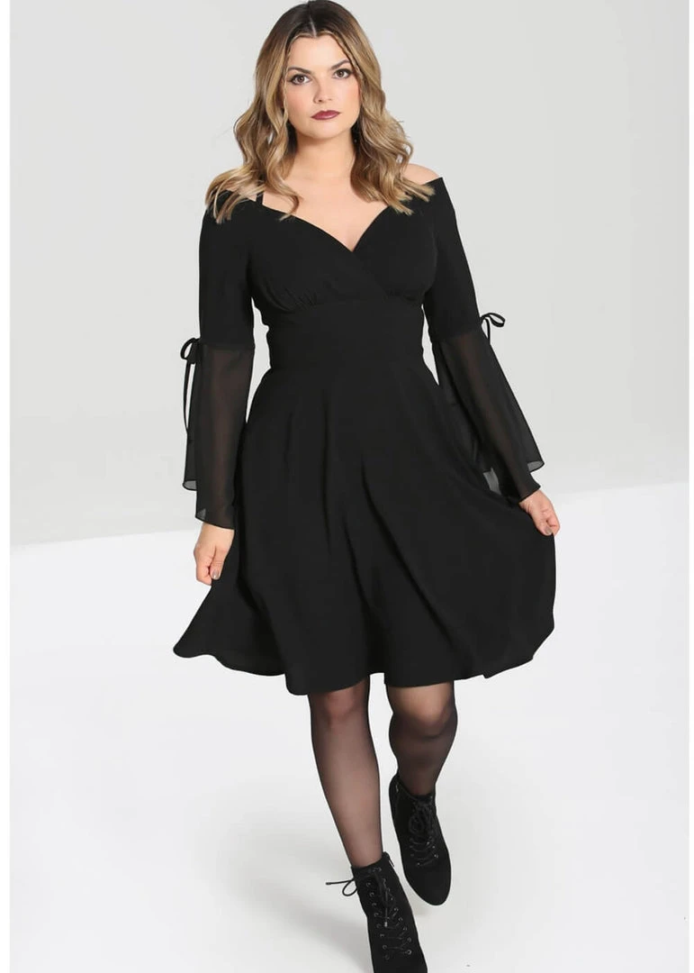 New In Hell Bunny Zelena 70's Dress Black