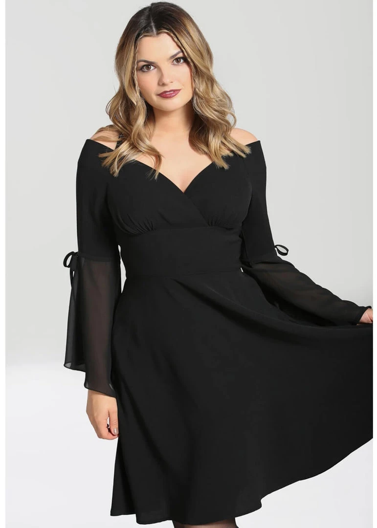 New In Hell Bunny Zelena 70's Dress Black