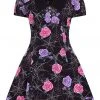 New In Hell Bunny Eloise Spiderweb 60's Mini Dress Black