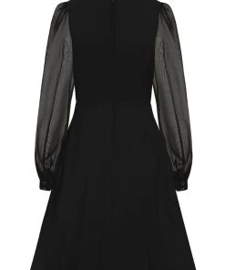 New In Hell Bunny Tallulah Snake Moon 40's Mid Dress Black