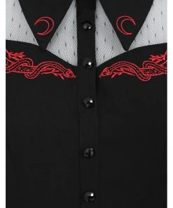 New In Hell Bunny Tallulah Snake Moon 40's Mid Dress Black