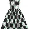 New In Hell Bunny Annie Bats 50's Swing Dress Black White