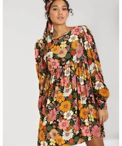 Hell Bunny Monique 70's Mini Dress Multi