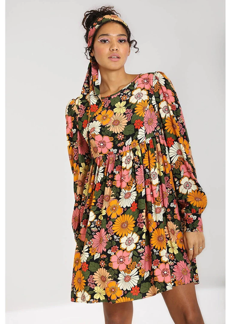 Hell Bunny Monique 70's Mini Dress Multi