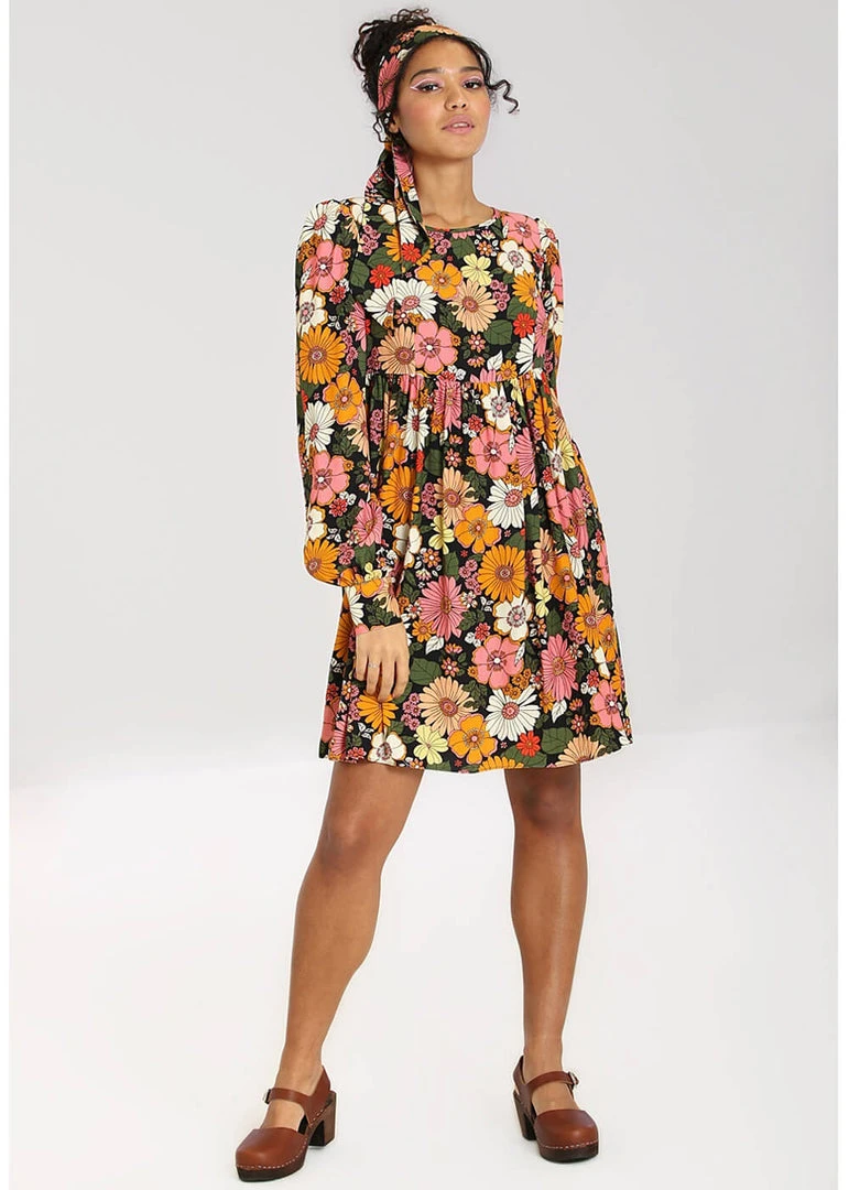 Hell Bunny Monique 70's Mini Dress Multi