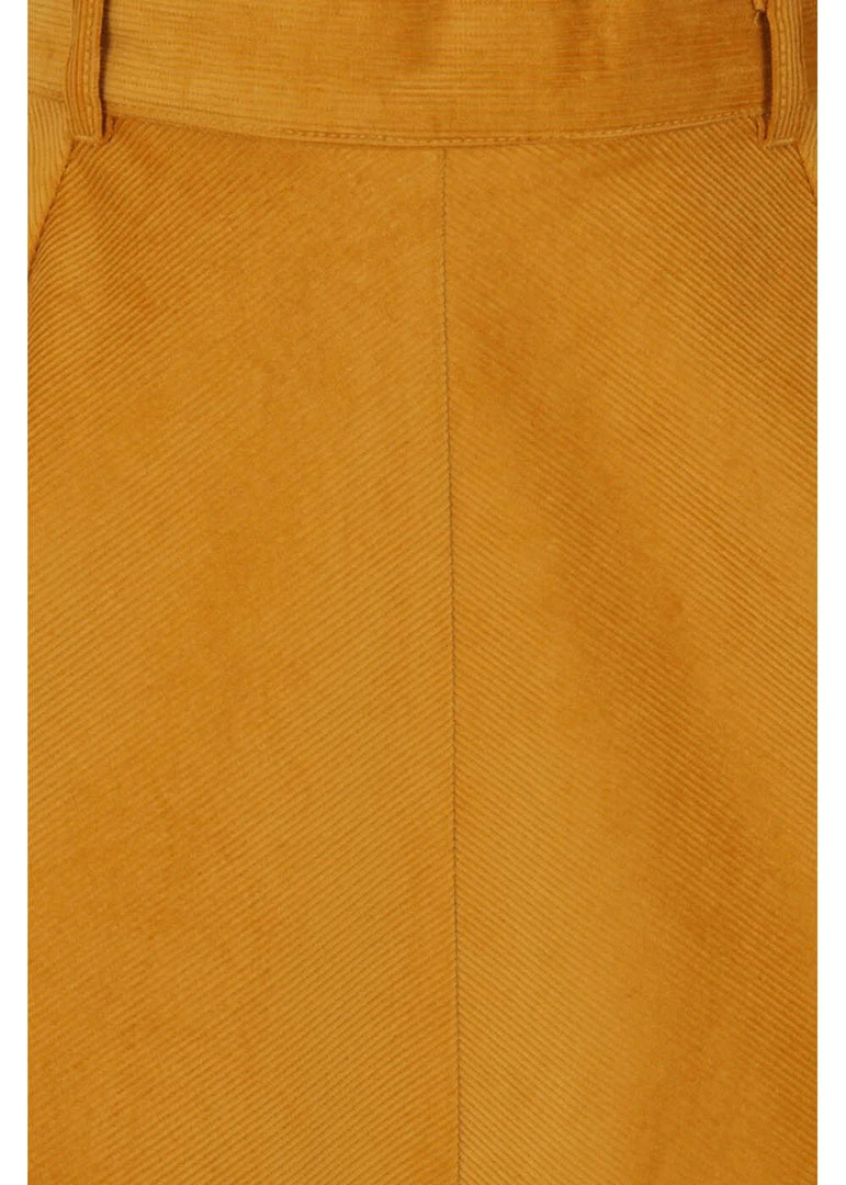 New In Hell Bunny Jefferson Corduroy 70's Swing Skirt Mustard