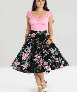 Hell Bunny Kalani 50's Swing Skirt Black